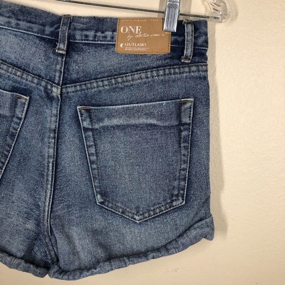 One Teaspoon for Free People Outlaws High Rise Denim Jean Shorts Distressed - Picture 10 of 10